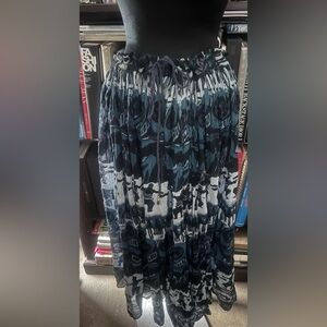 Navy Floral Maxi Skirt